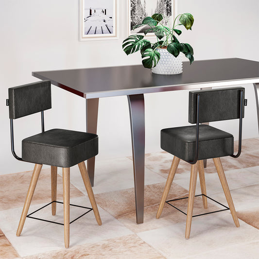 Cadeira Barcelona com Estrutura em Aço e Assento Estofado em Courissimo