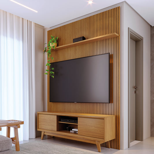 Composição Milo com Painel Piso-Teto e Bancada Moderna