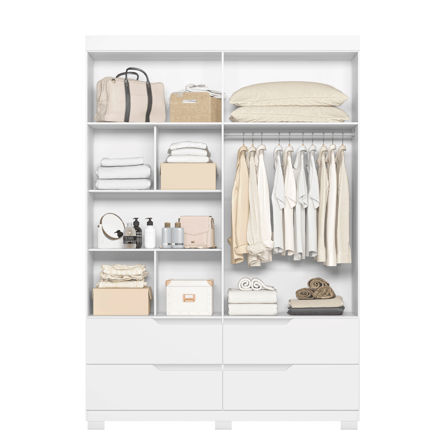 Guarda-Roupa Double Casal 4 Portas em MDP Design Moderno