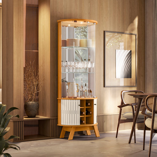 Cristaleira Marina com Portas de Vidro e Iluminação em LED