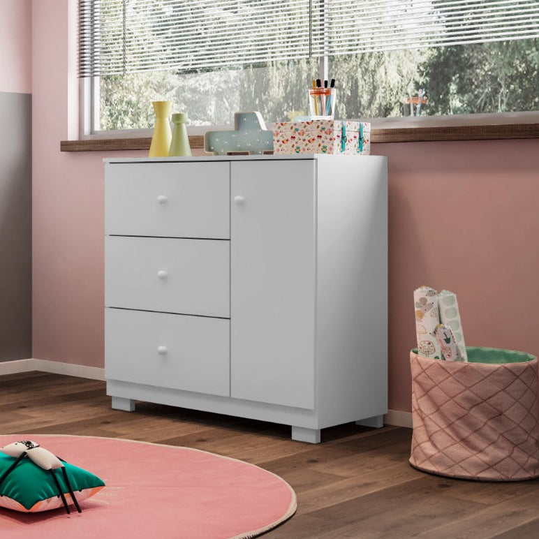 Cômoda Duda 100% MDF com Puxadores em PVC e Corrediças Telescópicas