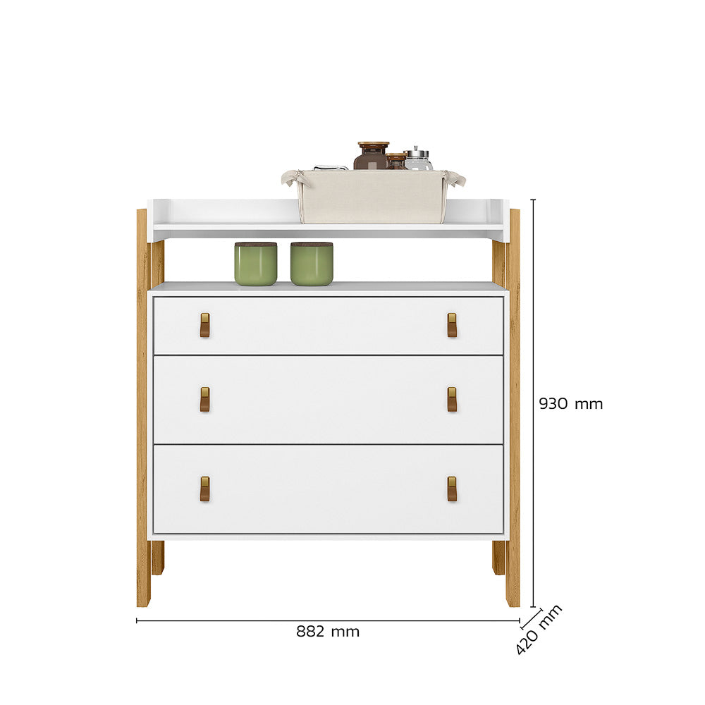 Cômoda 3 Gavetas com Nicho Linha Fantasia