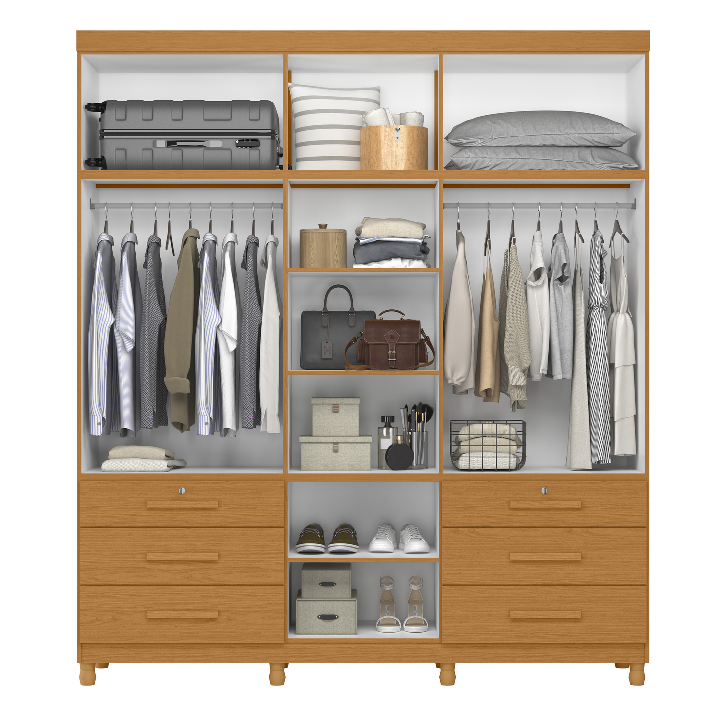 Guarda-Roupa Triton Plus 6 Portas em MDP com Corrediças Telescópicas