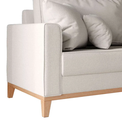 Sofá 3 Lugares Beny com Base e Pés de Madeira