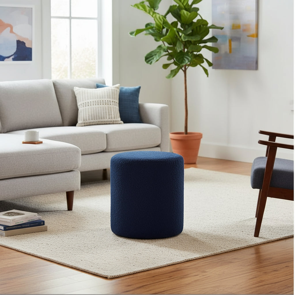 Puff Elegante com Revestimento Estofado Organico