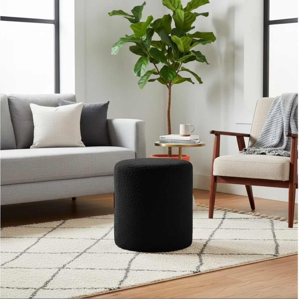 Puff Elegante com Revestimento Estofado Organico