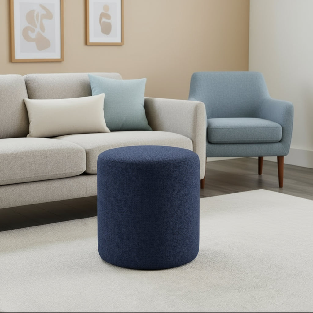 Puff Elegante com Revestimento Estofado Organico