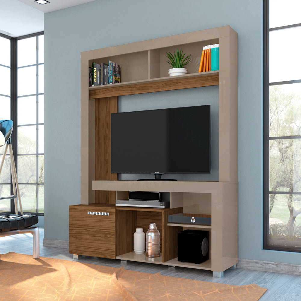 Estante Flávia Compacta Elegante com Porta Deslizante