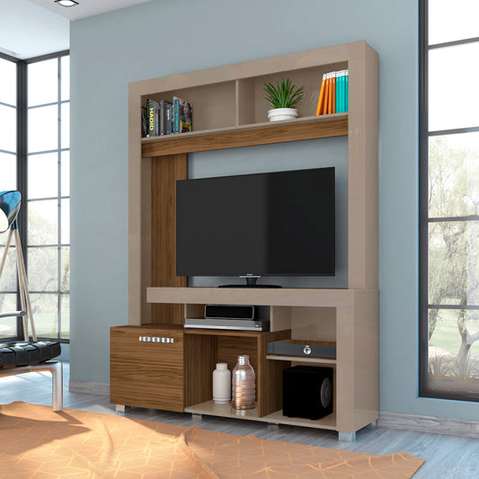 Estante Flávia Compacta Elegante com Porta Deslizante