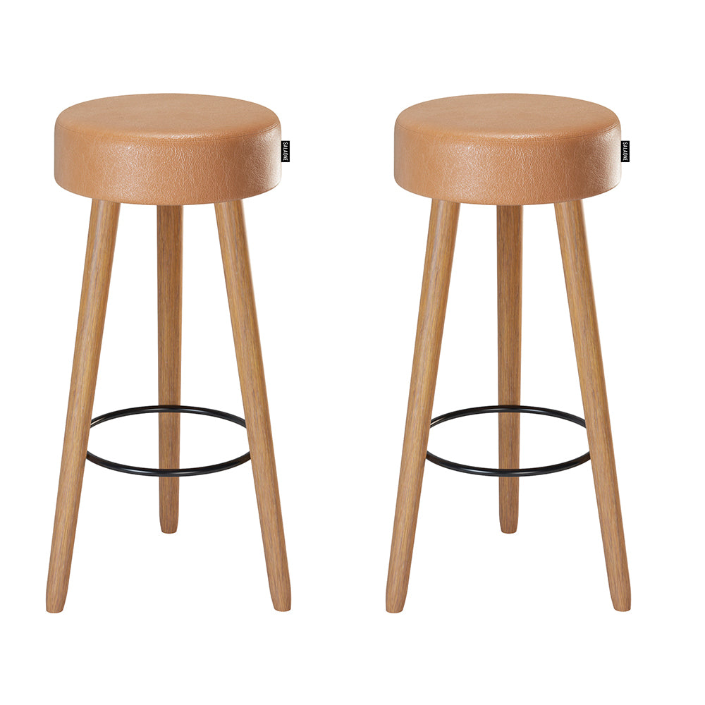 Banqueta Alta Londres com Estrutura em Aço e Pés de Madeira