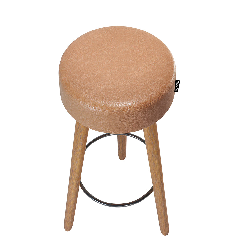 Banqueta Alta Londres com Estrutura em Aço e Pés de Madeira