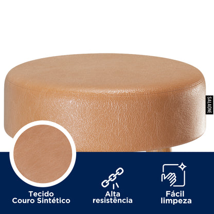 Banqueta Alta Berlin Retrô com Estrutura em Aço e Pés de Madeira