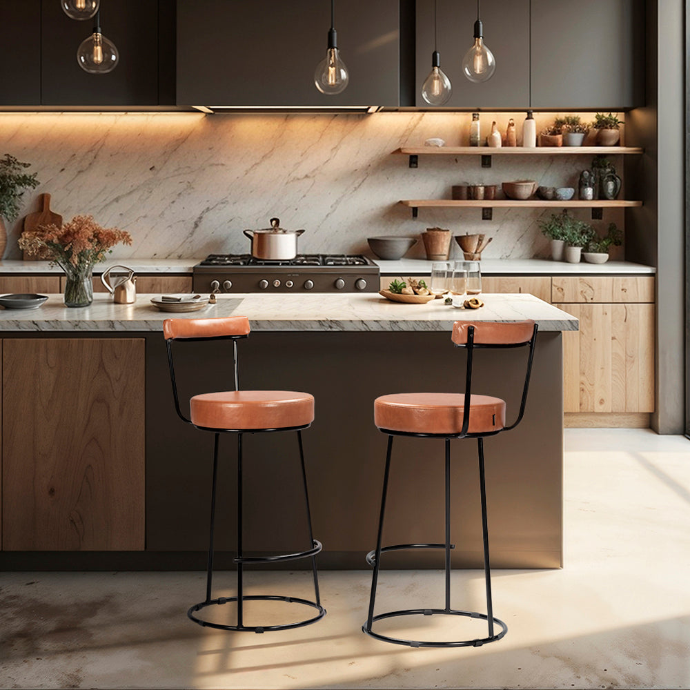 Banqueta Miami Alta com Estrutura em Aço e Assento Estofado