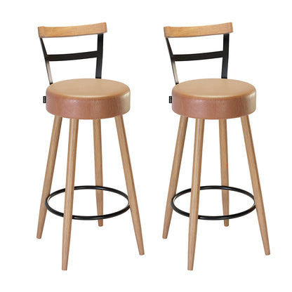 Banqueta Alta Moscou Alta com Estrutura em Aço e Pés de Madeira