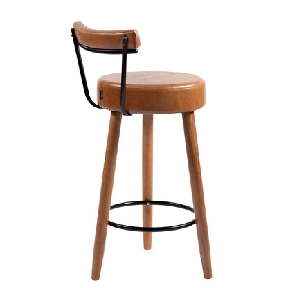 Banqueta Alta Nápoles Alta com Assento Estofado e Pés de Madeira