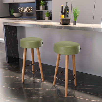 Banqueta Alta Londres com Estrutura em Aço e Pés de Madeira