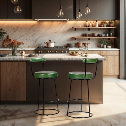 Banqueta Miami Alta com Estrutura em Aço e Assento Estofado