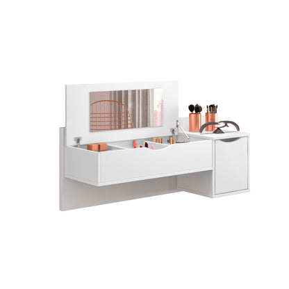 Penteadeira Suspensa Camarim Blush - 2 Portas em MDP com Espelho