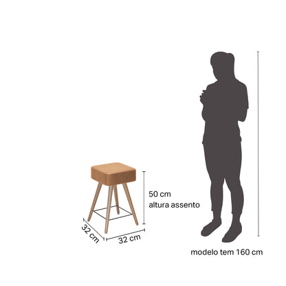 Banco Rio Compacto com Estrutura em Aço e Assento Estofado em Courissimo