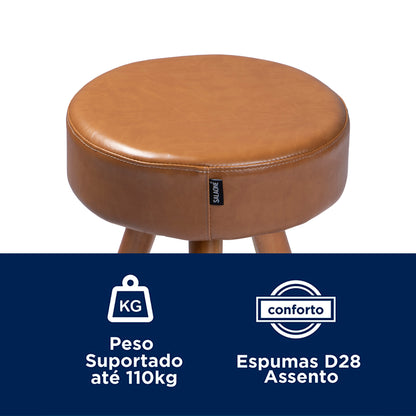 Banco Paris Retrô com Estrutura em Aço e Assento Estofado em Courissimo