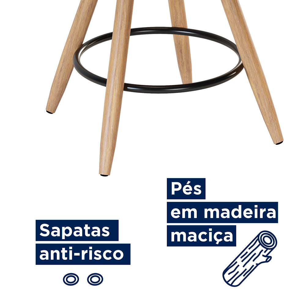 Cadeira Moscou Moderna com Estrutura em Aço e Assento Estofado em Courissimo