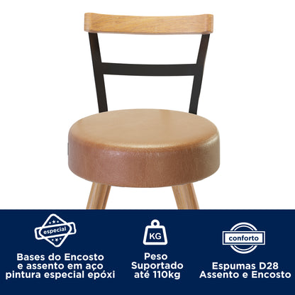 Cadeira Moscou Moderna com Estrutura em Aço e Assento Estofado em Courissimo