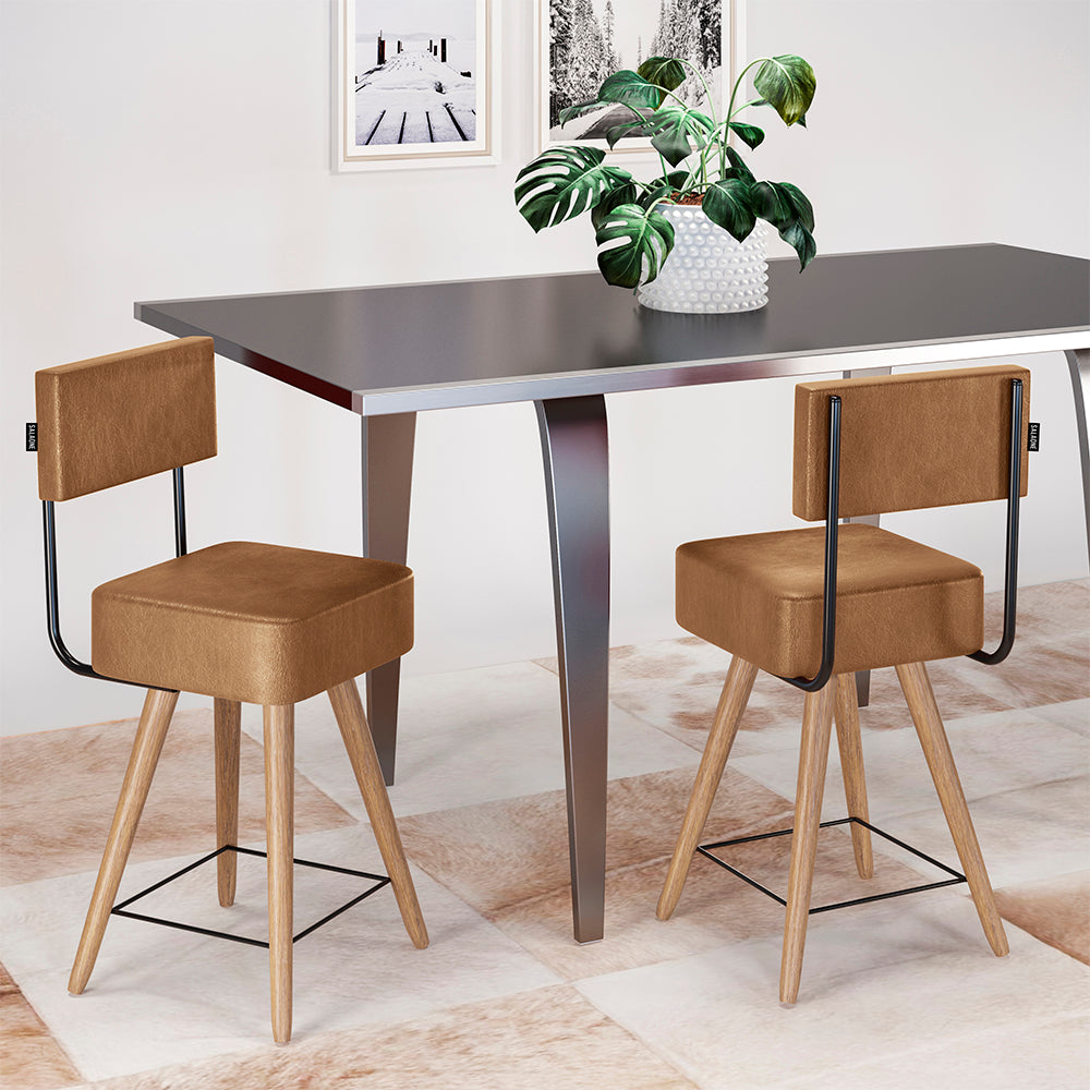 Cadeira Barcelona com Estrutura em Aço e Assento Estofado em Courissimo