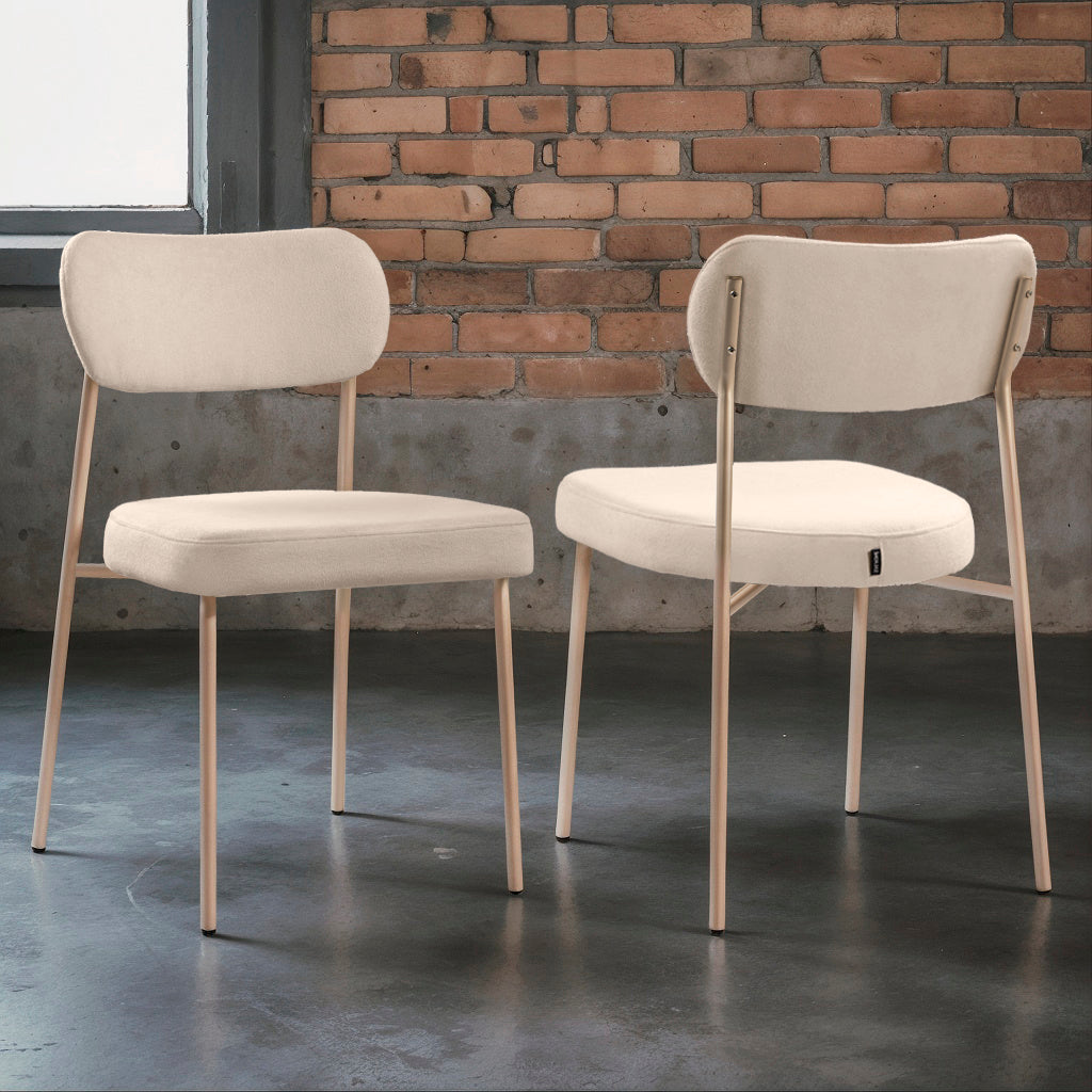 Cadeira Lavínia com Estrutura em Aço e Assento Estofado