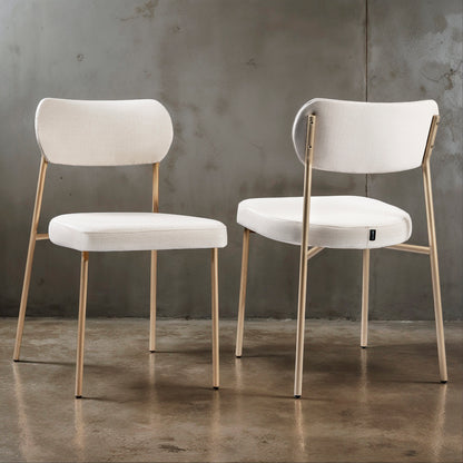 Cadeira Lavínia com Estrutura em Aço e Assento Estofado