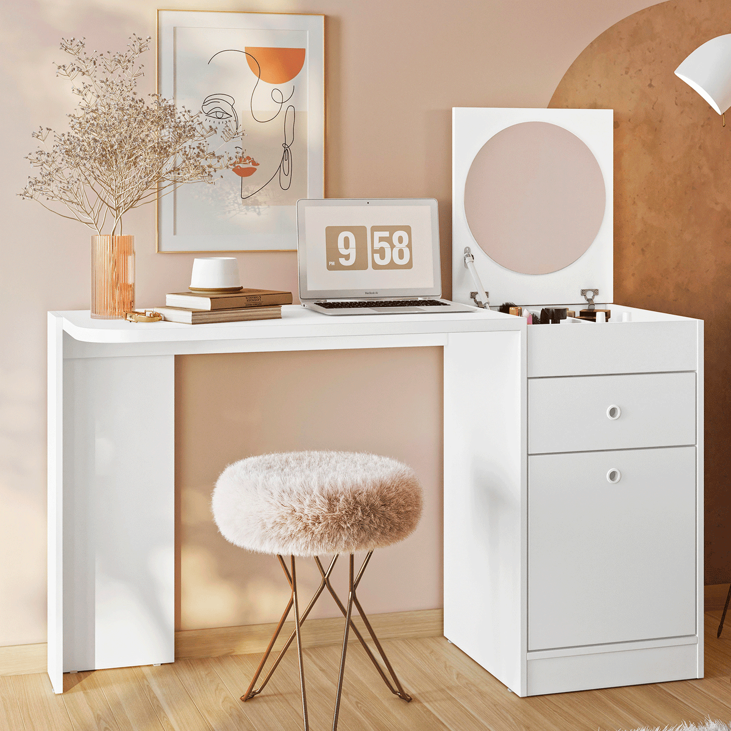 Bancada Camarim Desejo - 1 Gavetas em MDP com Design Moderno e Espaço Amplo