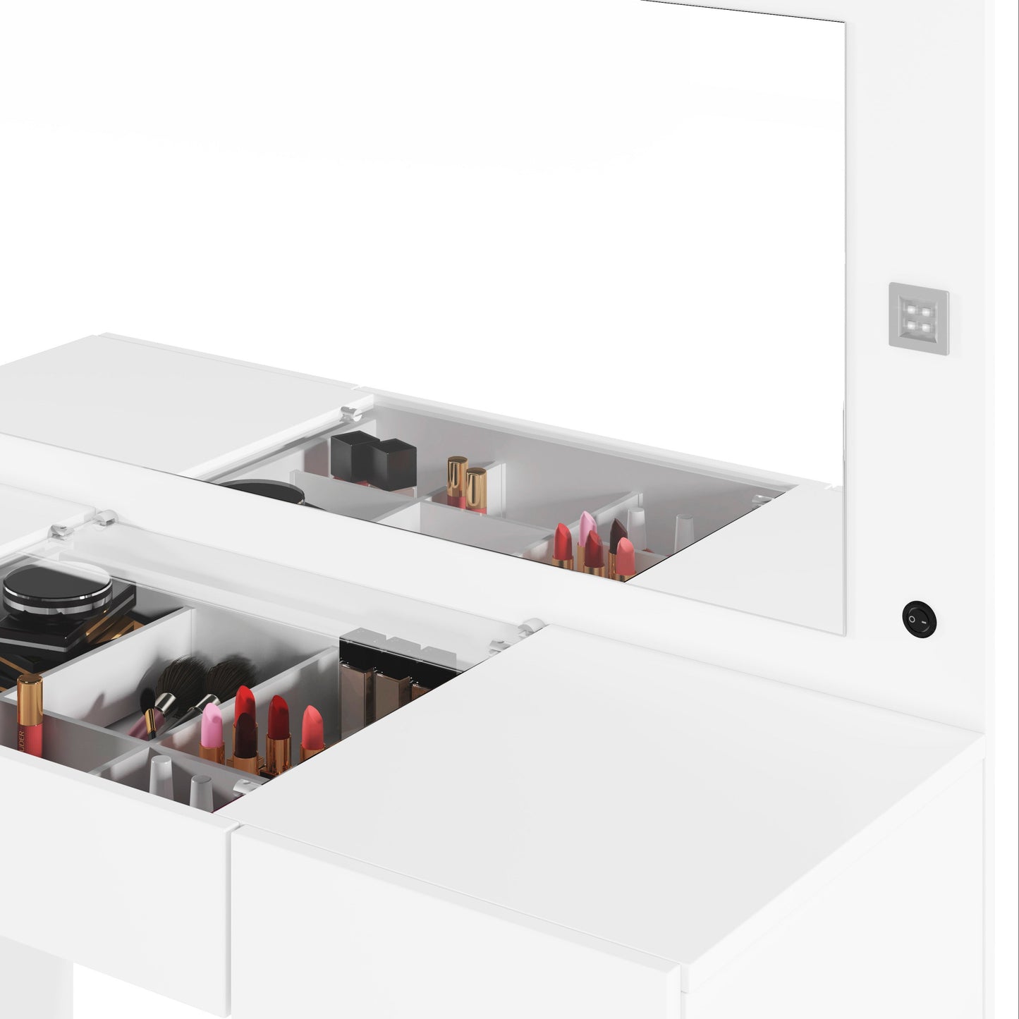 Penteadeira Camarim Studio - Bancada com Espelho e Gavetas em MDP