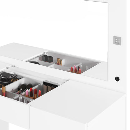 Penteadeira Camarim Studio - Bancada com Espelho e Gavetas em MDP