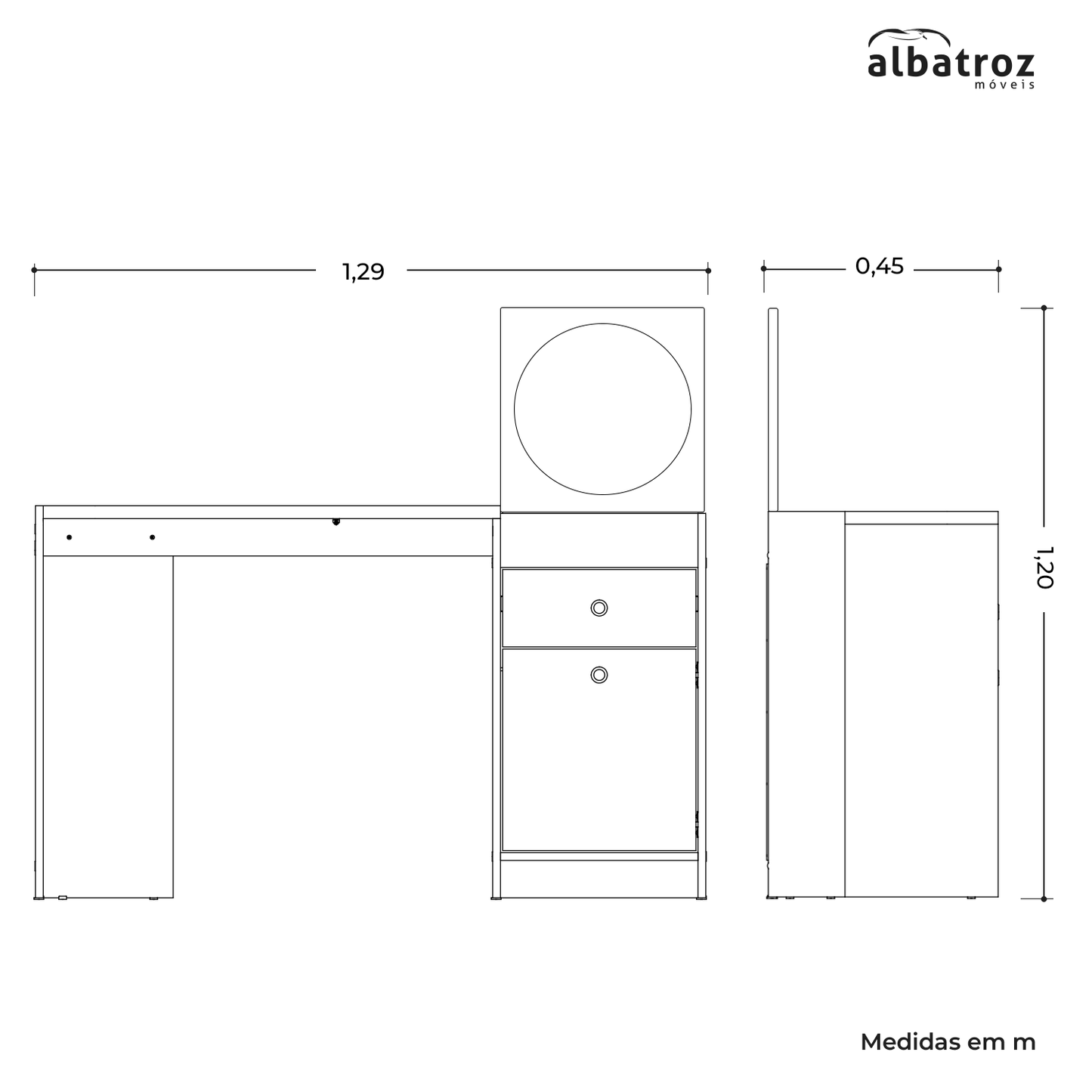 Bancada Camarim Desejo - 1 Gavetas em MDP com Design Moderno e Espaço Amplo
