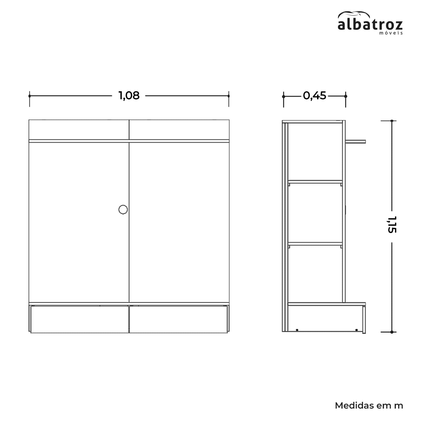 Closet com Painel Wave Suspenso em MDP com Pintura UV
