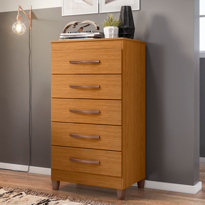 Cômoda Esmeralda 5 Gavetas em MDP com Pintura UV