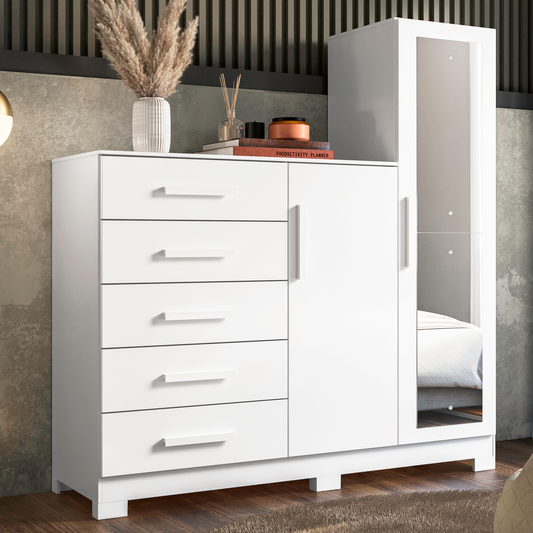 Cômoda New Master 5 Gavetas em MDP com Pintura UV