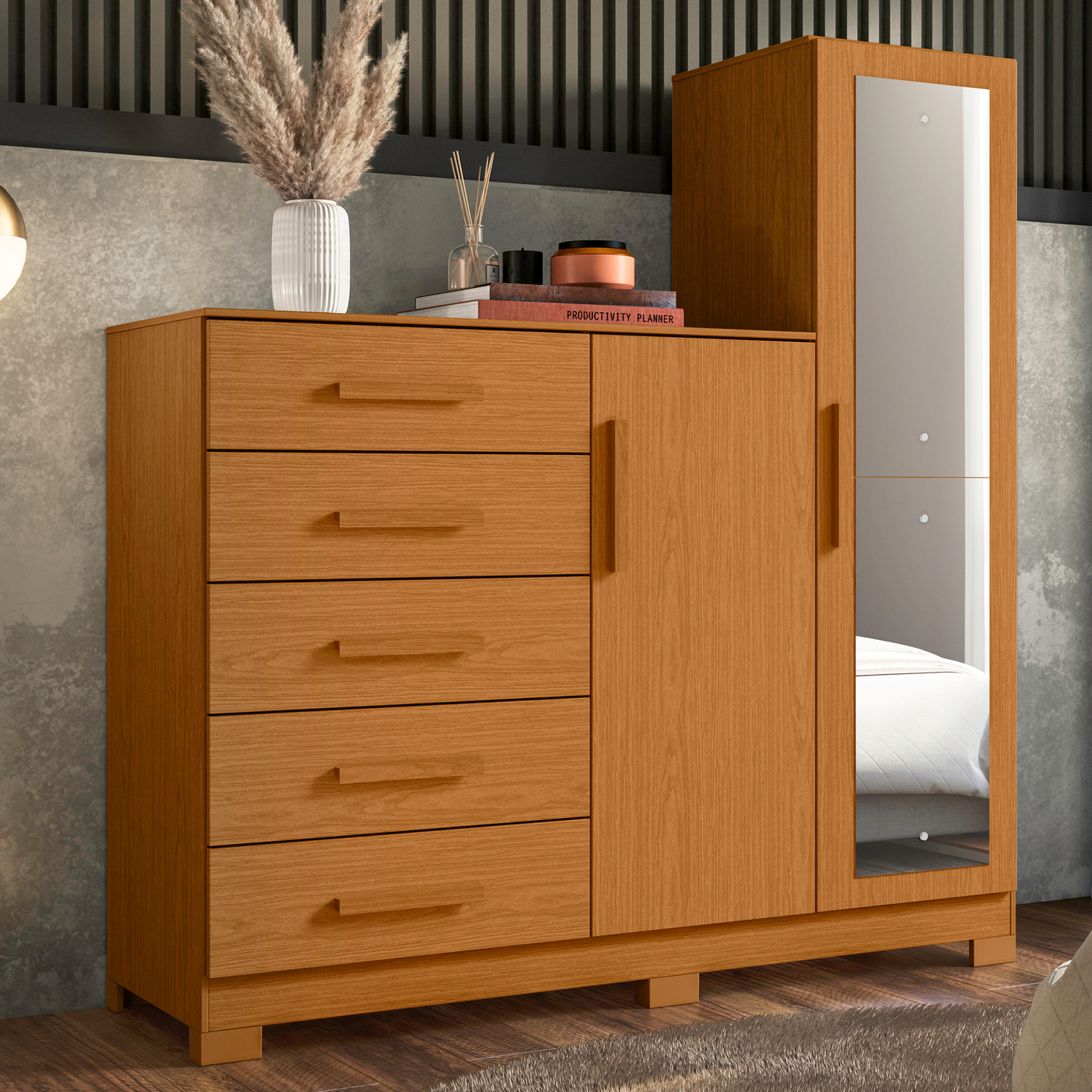 Cômoda New Master 5 Gavetas em MDP com Pintura UV