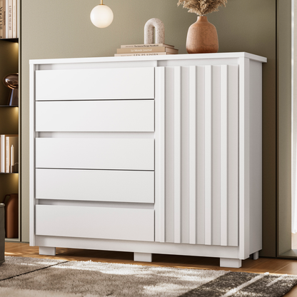 Cômoda Duetto Sapateira - 1 Porta e 5 Gavetas em MDP