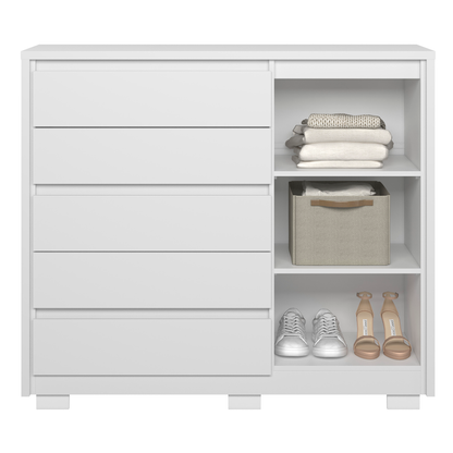 Cômoda Duetto Sapateira - 1 Porta e 5 Gavetas em MDP