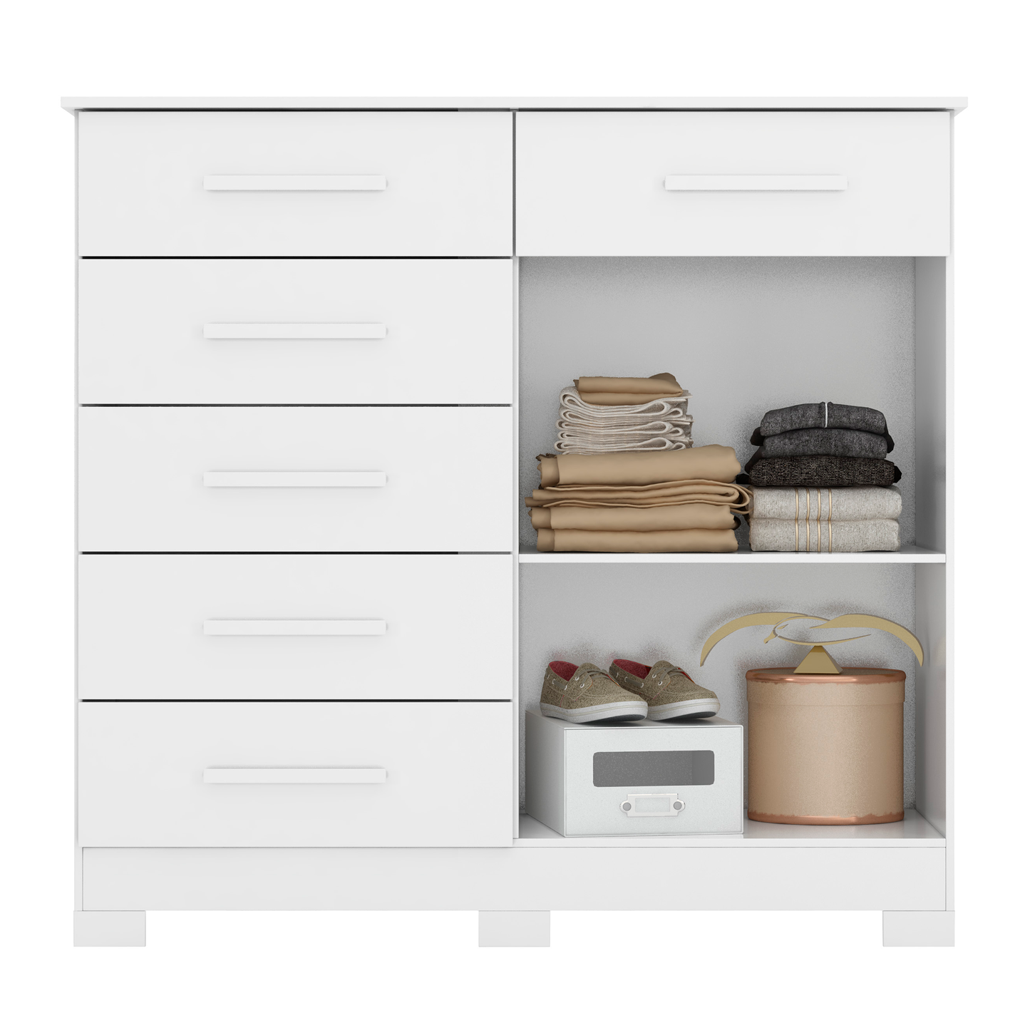 Cômoda Xangai 6 Gavetas e 2 Portas em MDP