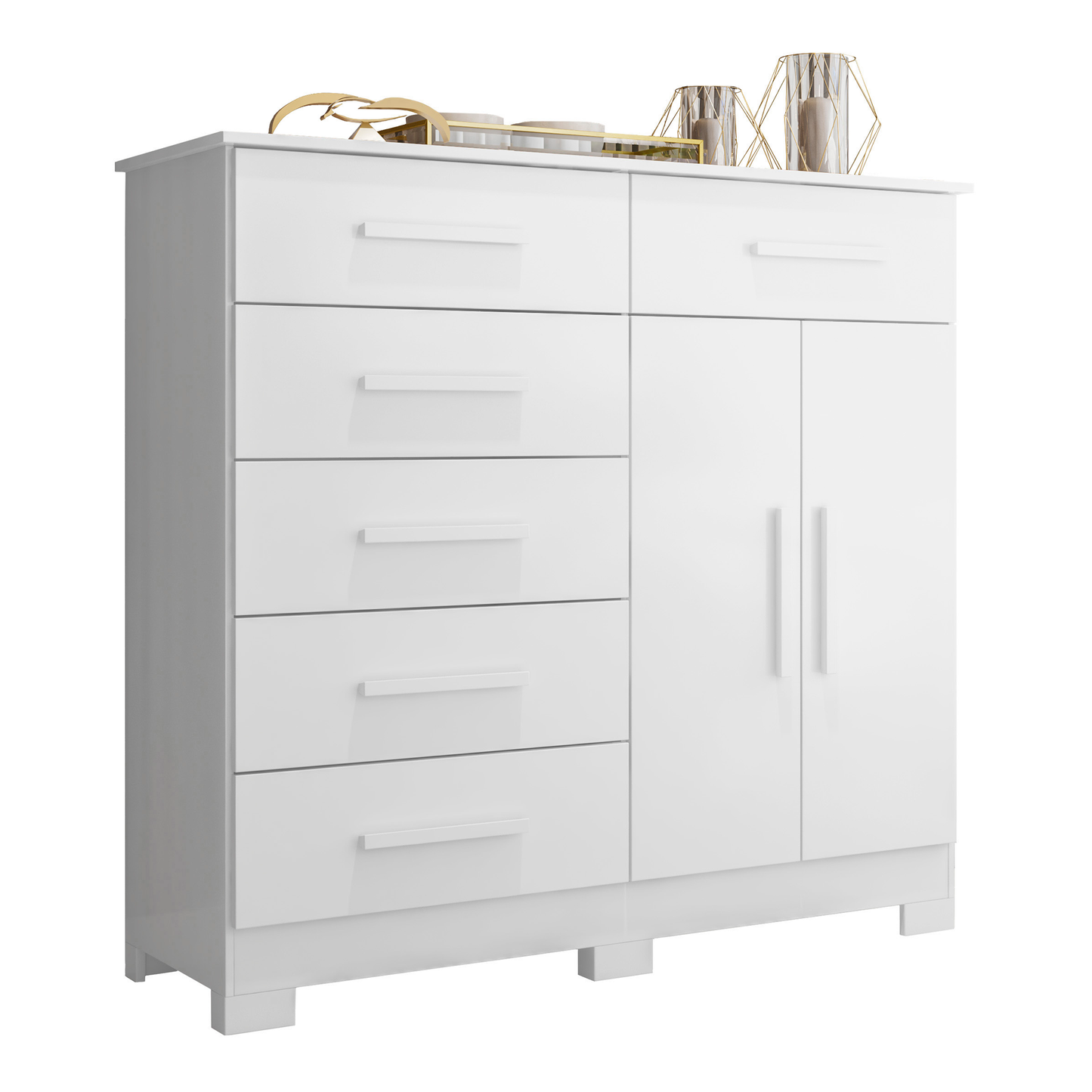 Cômoda Xangai 6 Gavetas e 2 Portas em MDP