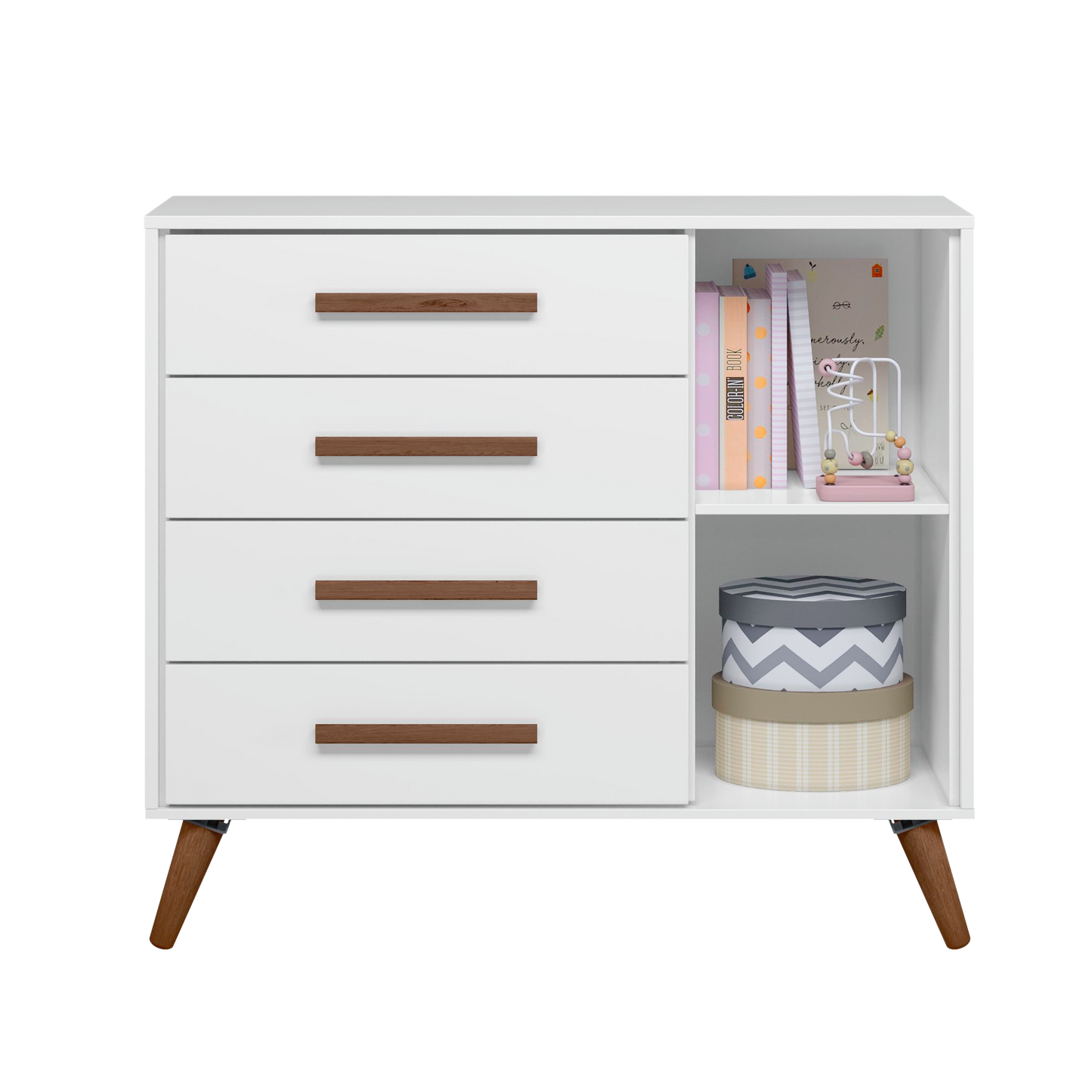 Cômoda Sapateira Q Encanto Retrô com 4 Gavetas e 1 Porta