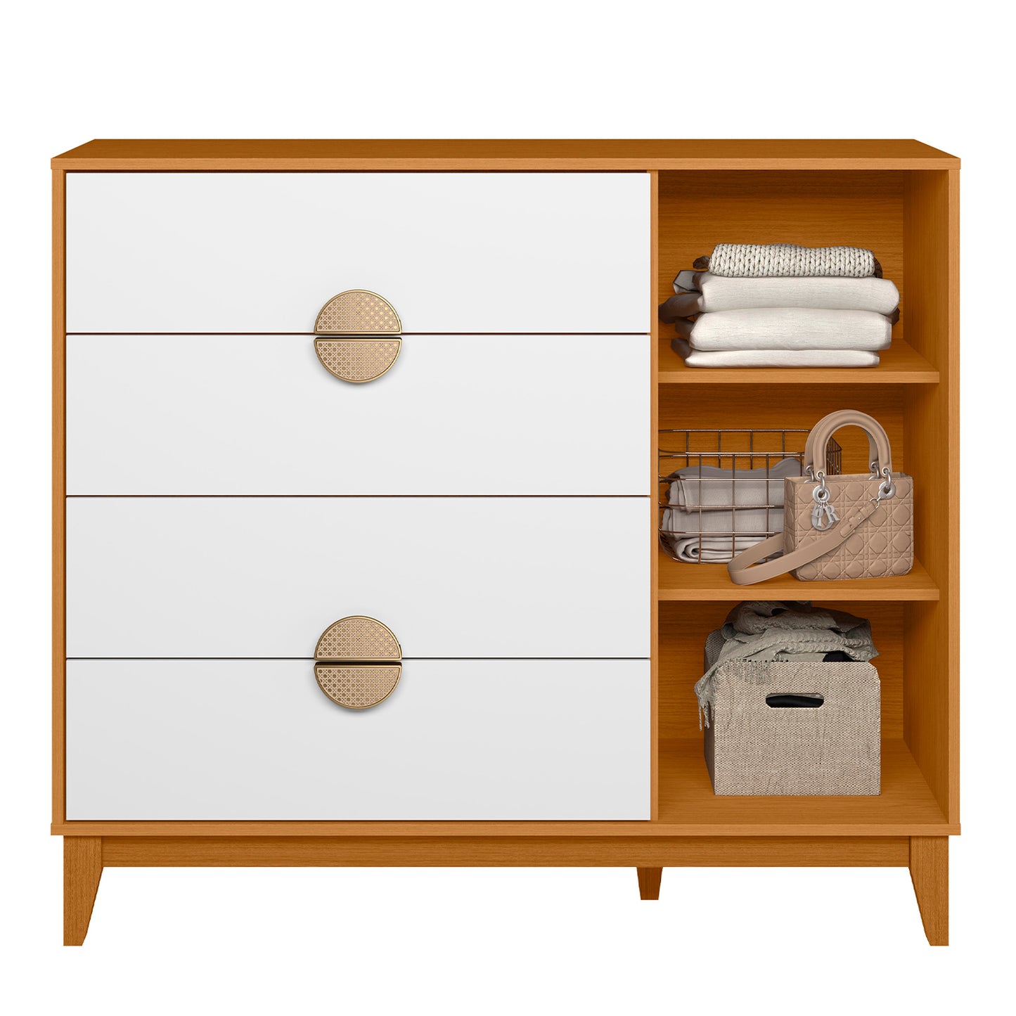 Cômoda Sapateira Ipê - 100% MDF com Pintura UV e Corrediças Metálicas