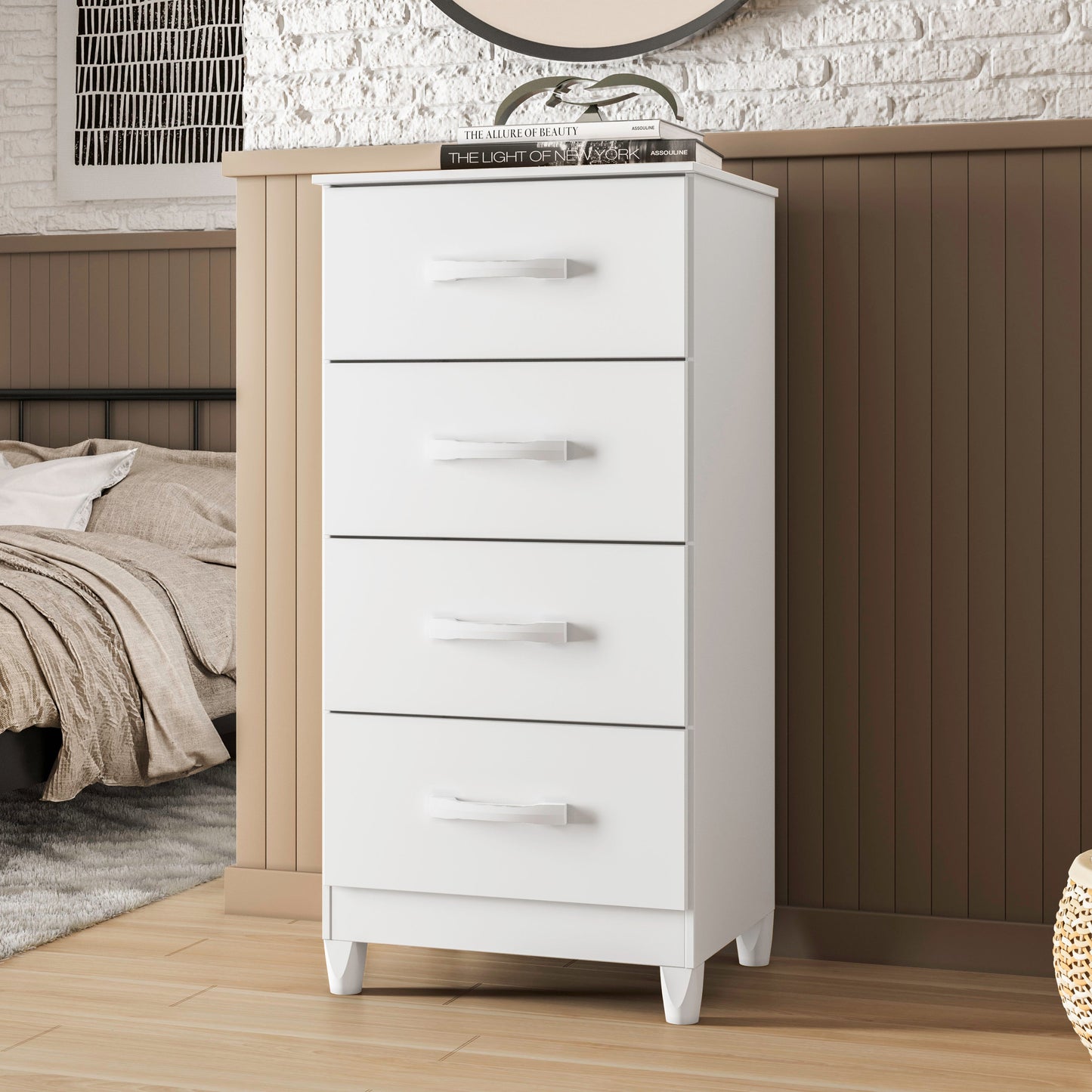 Cômoda Mobi 4 Gavetas MDP com Corrediças Telescópicas