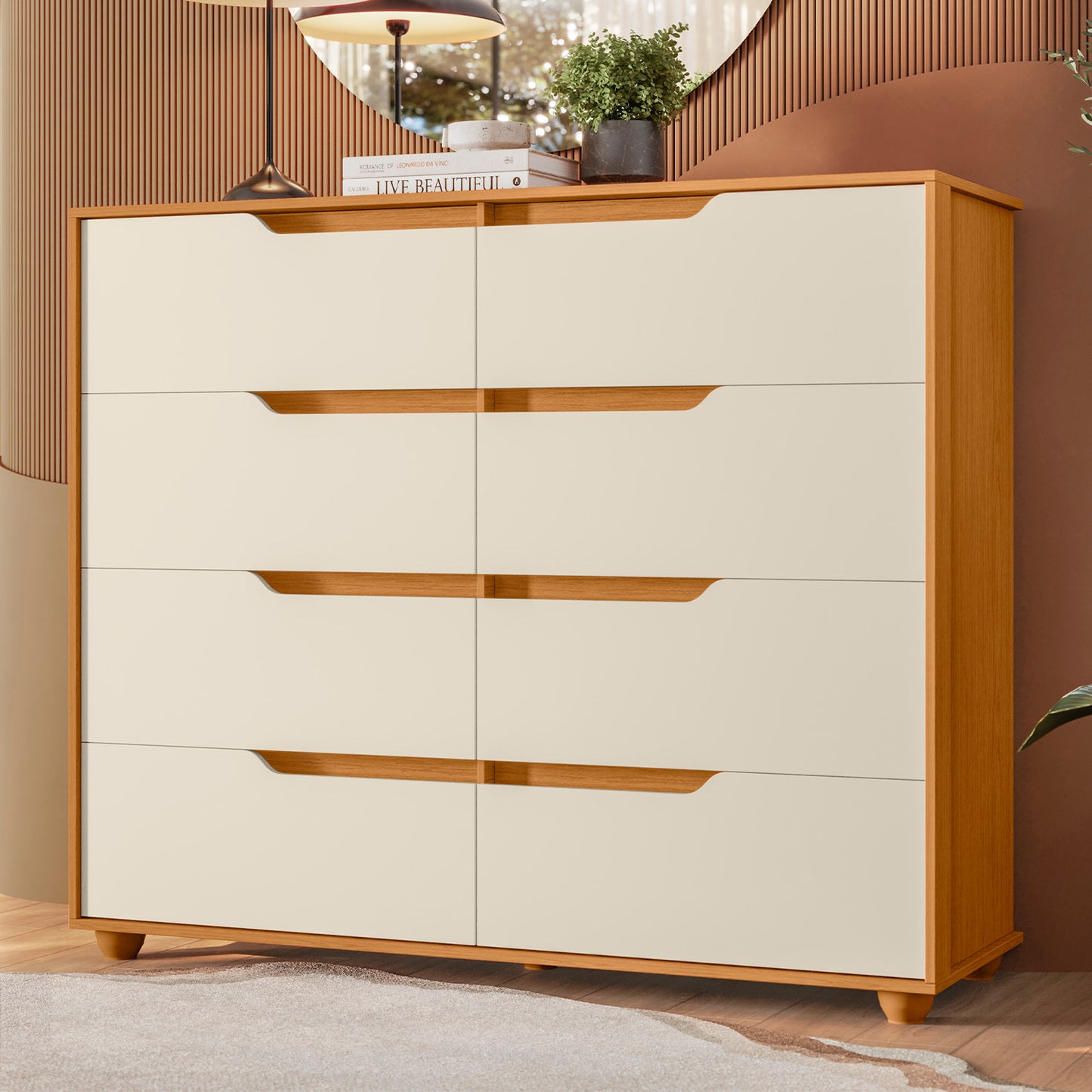 Cômoda Doble 8 Gavetas em MDP com Pintura UV