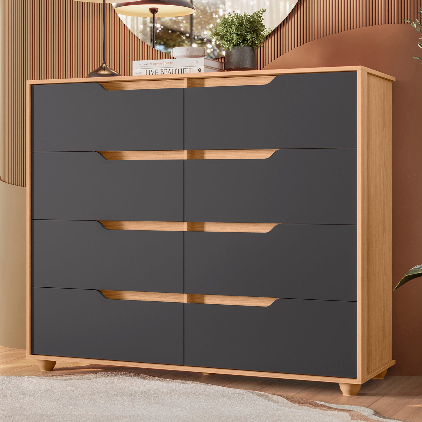 Cômoda Doble 8 Gavetas em MDP com Pintura UV