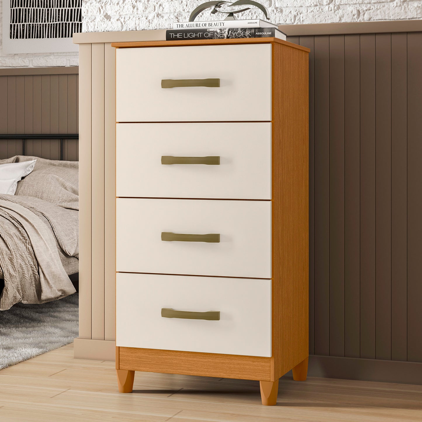 Cômoda Mobi 4 Gavetas MDP com Corrediças Telescópicas