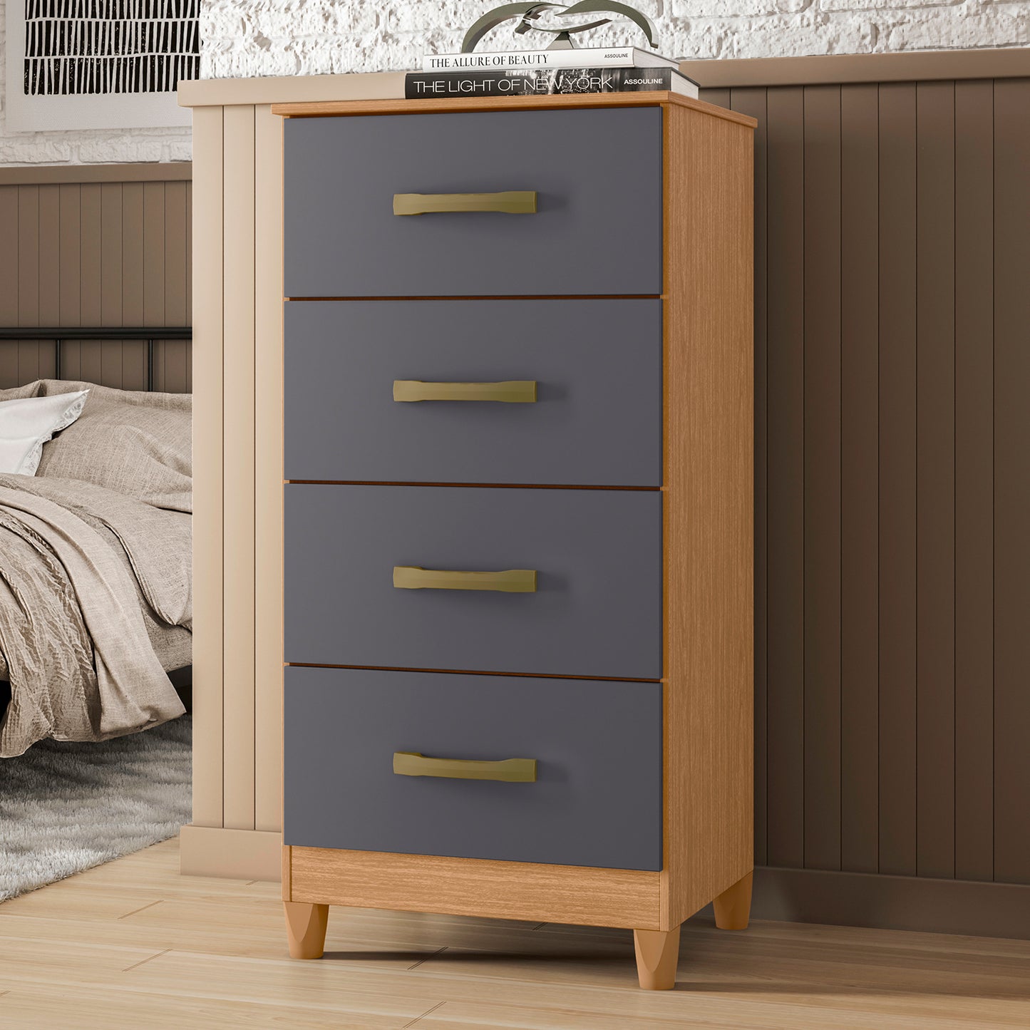 Cômoda Mobi 4 Gavetas MDP com Corrediças Telescópicas