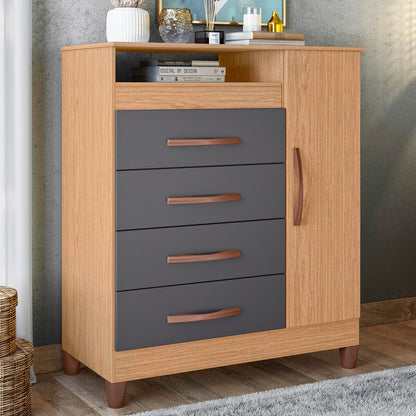 Cômoda Turquesa 4 Gavetas em MDP com Pintura UV