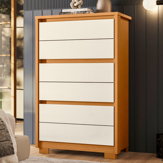 Cômoda Unno 6 Gavetas em MDP com Pintura UV e Design Minimalista